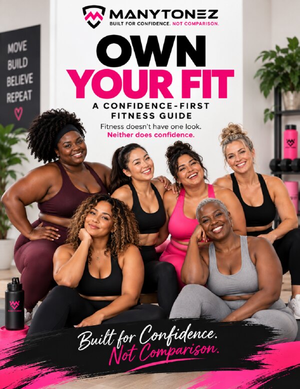 Cover of the Own Your Fit Guide: six women of different ages and body types smiling together
